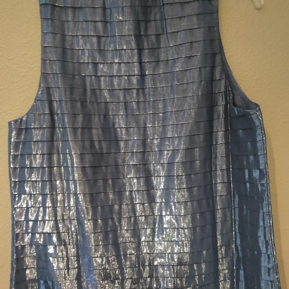 Ladies J.Crew NWOT Blue Lame Shiny Vest